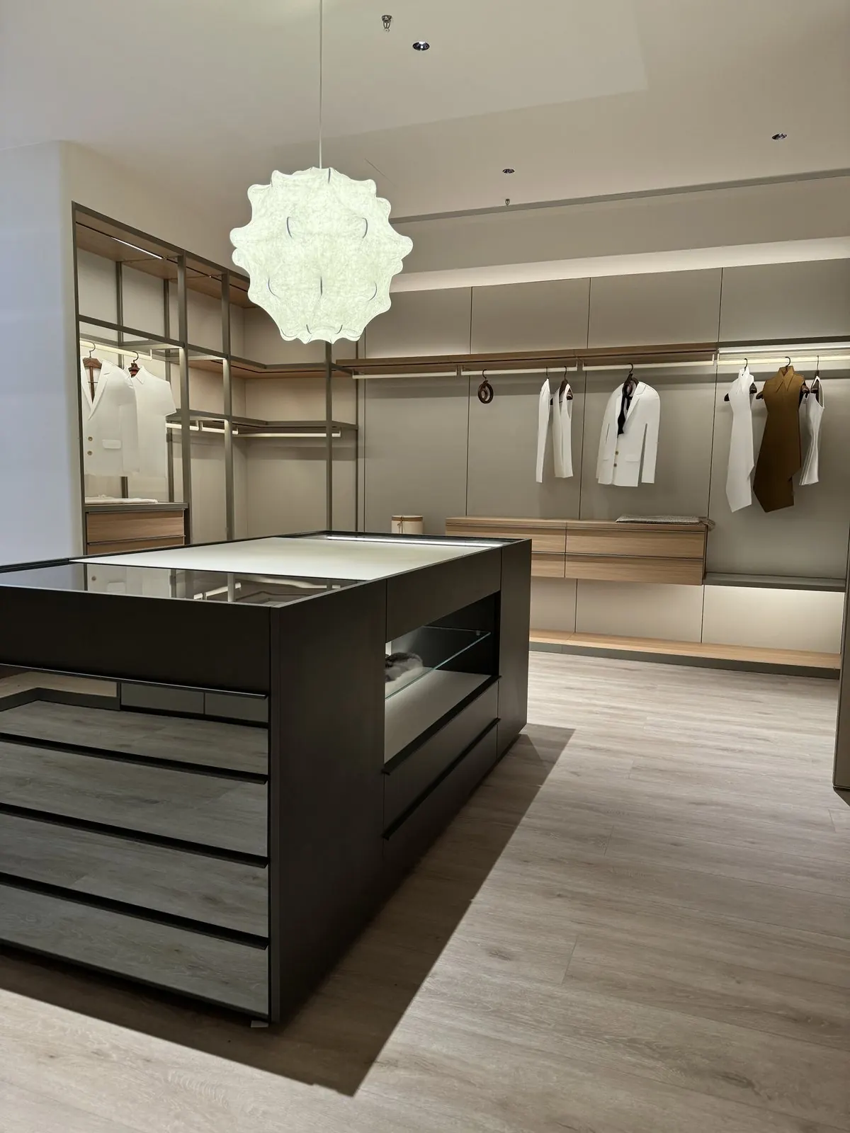 Walk-in closet with central island