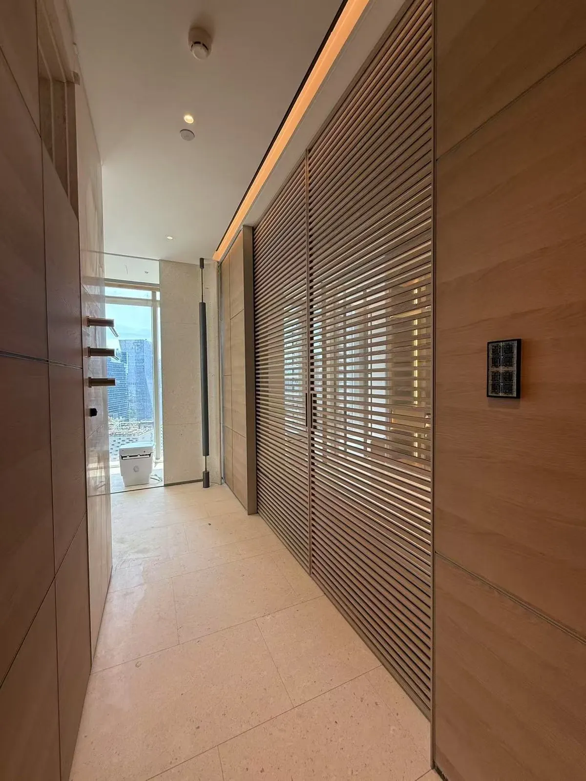 Slatted timber sliding doors