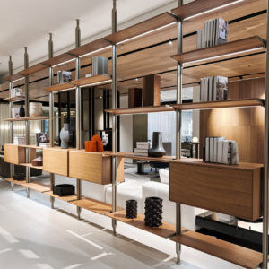 Modern Floor-to-Ceiling Open Shelf Room Divider with Storage Cabinet – Available in Multiple Sizes